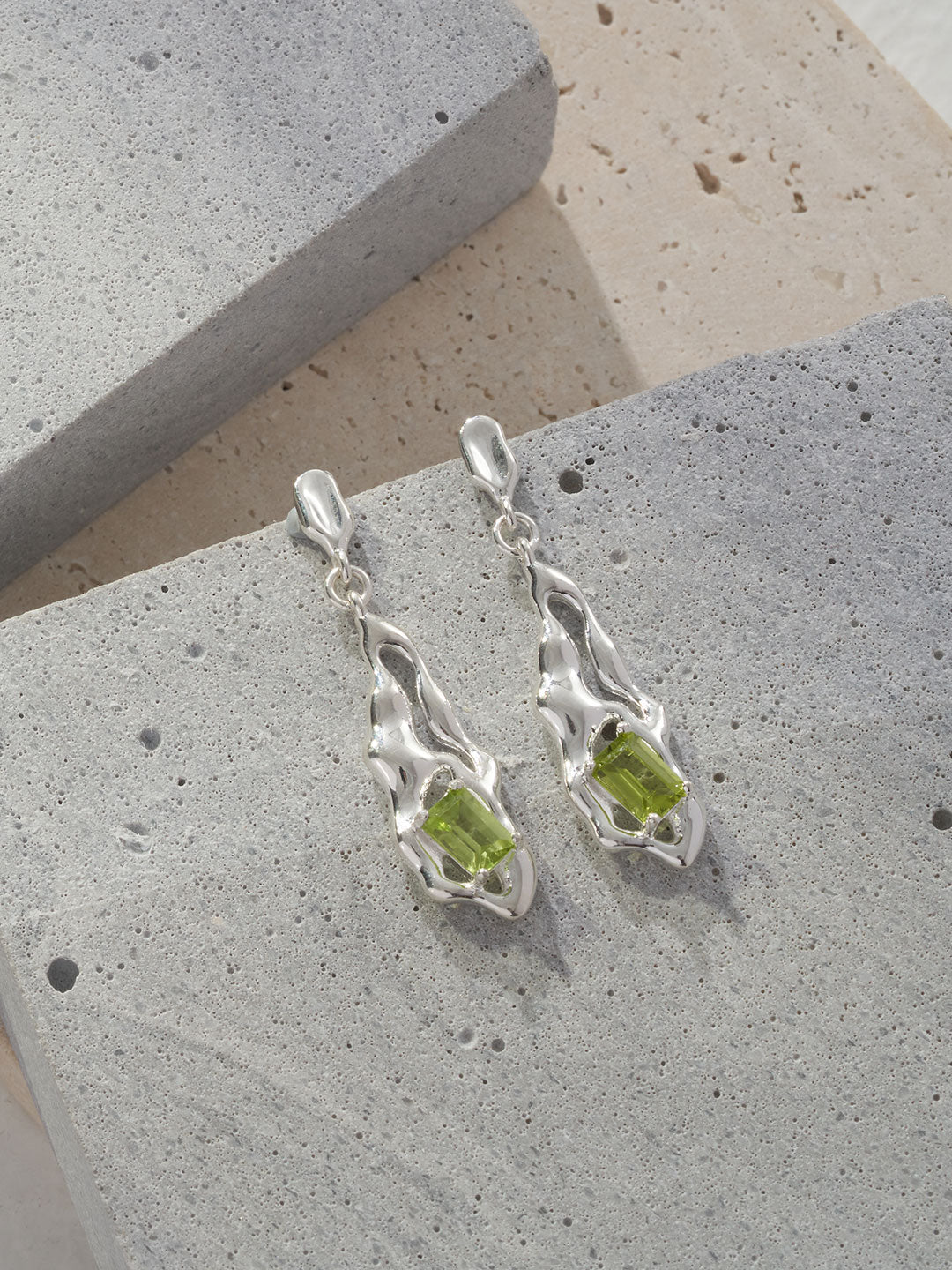 Radiant Rebirth: Lava Birth Series Featuring Natural Olivine Earrings &Necklace