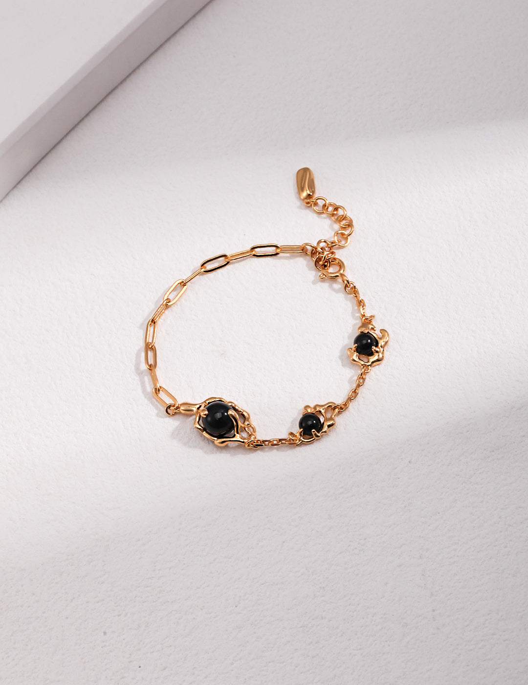 Exquisite Sterling Silver Black Agate Bracelet: Timeless Elegance in Every Bead