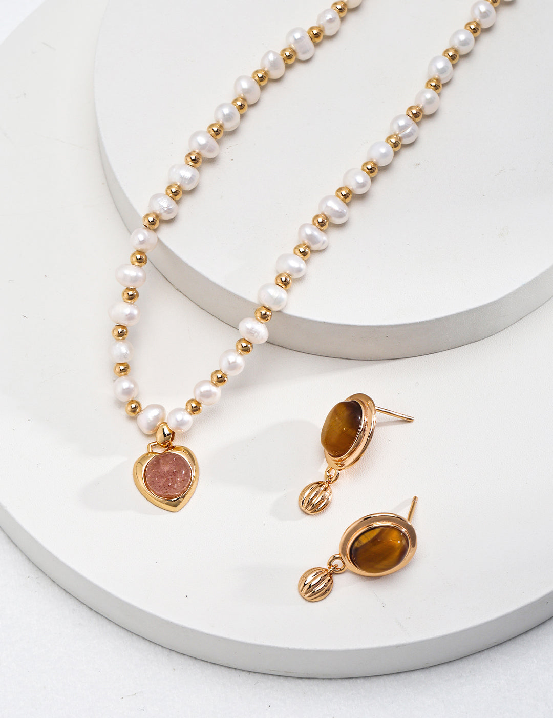 Exquisite 925 Silver Tiger Eye Earrings in Antique Gold Finish - Timeless Elegance