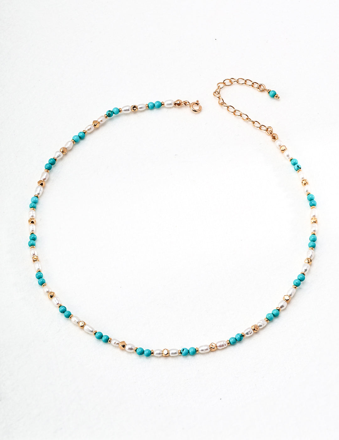 Artistic Chic Dreamy Ocean Spirit Natural Pearl Necklace in Vintage Gold