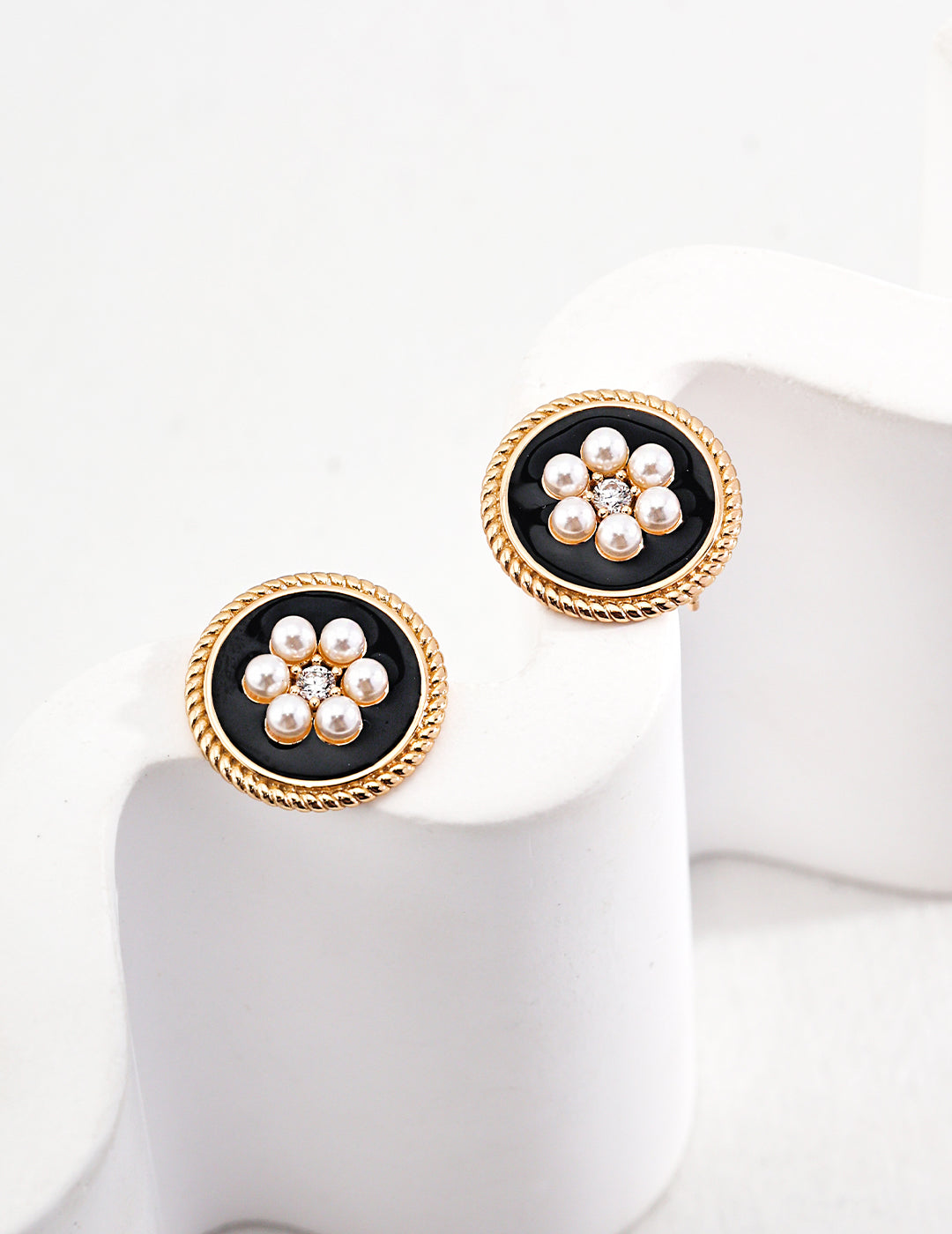 Silver Imitation Pearl Earrings and Ring Set - Retro Gold Jewelry