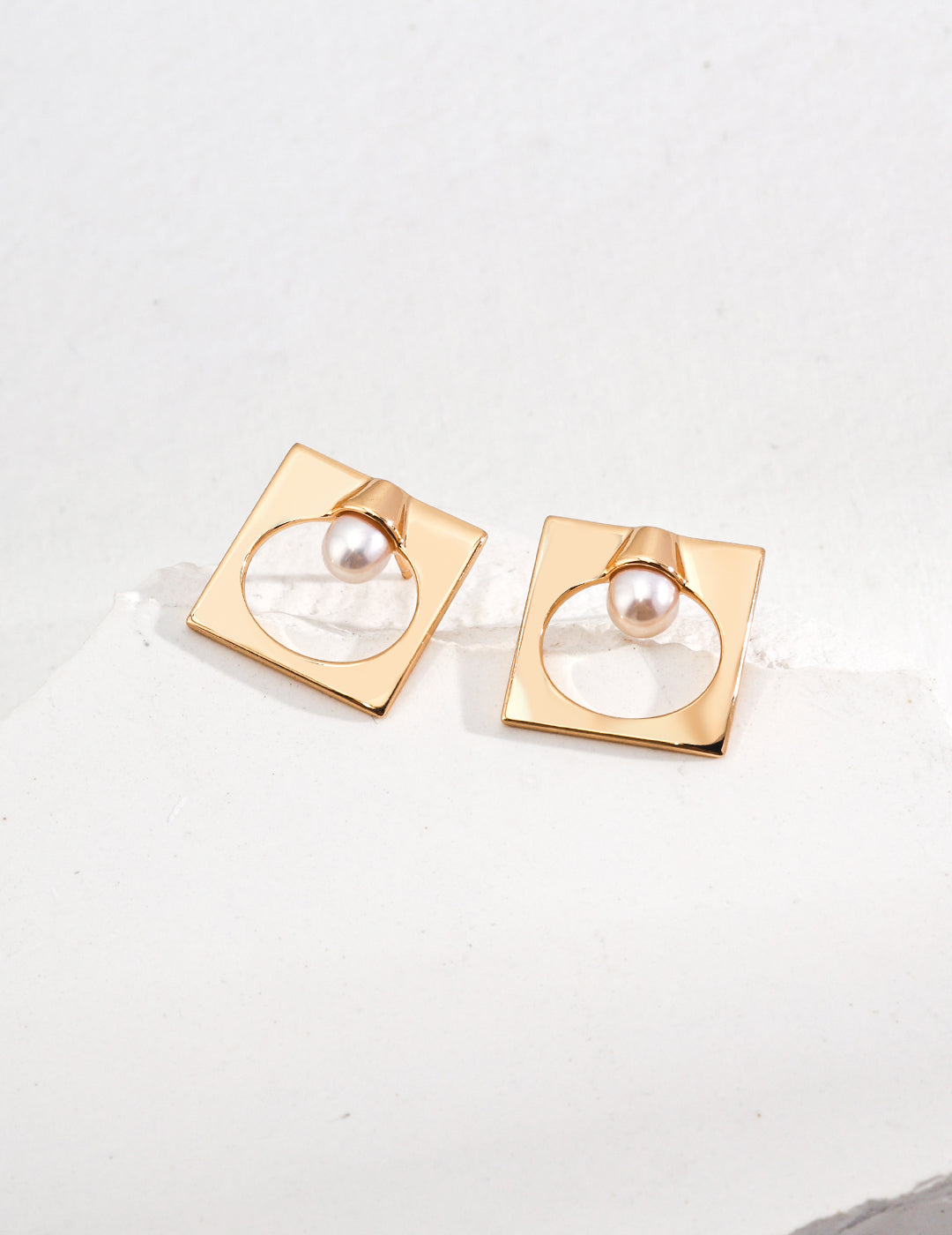 Silver Pearl Earrings - 925 Silver/Natural Pearl - Vintage Gold, Platinum - 1.7cm Size, 5.5mm Pearl