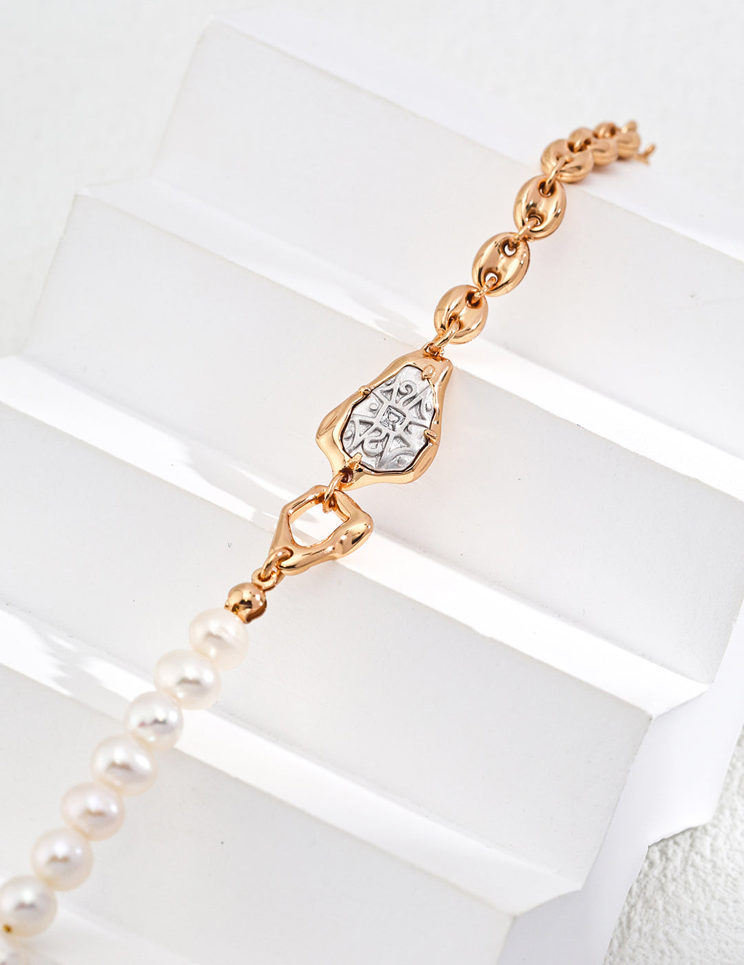 Timeless Elegance: Vintage 925 Silver Pearl Bracelet with 6mm Natural Pearls & Zircon Stones