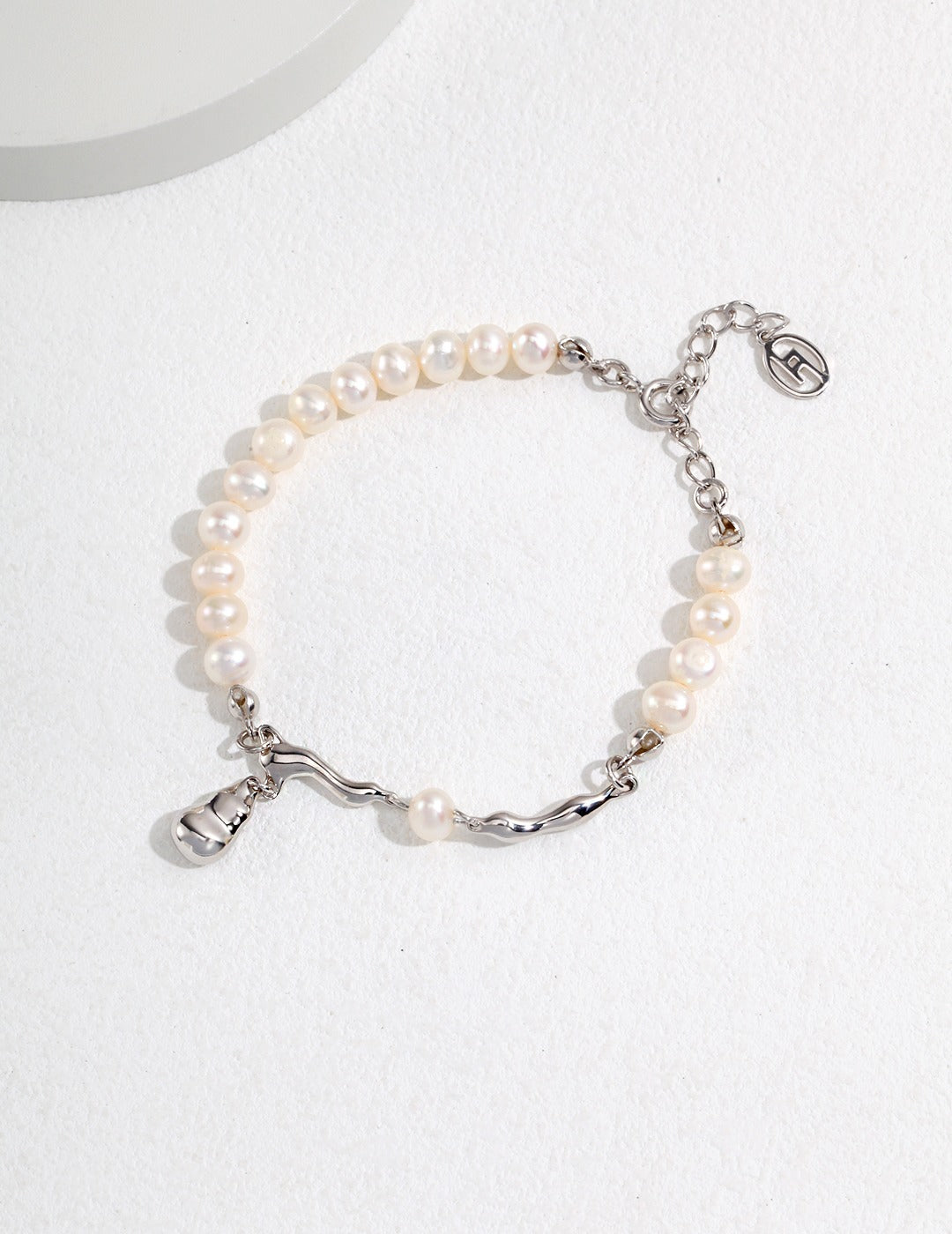 Elegant Pure Silver Baroque Pearl Bracelet & Earring Set – Adjustable S925 Silver Jewellery