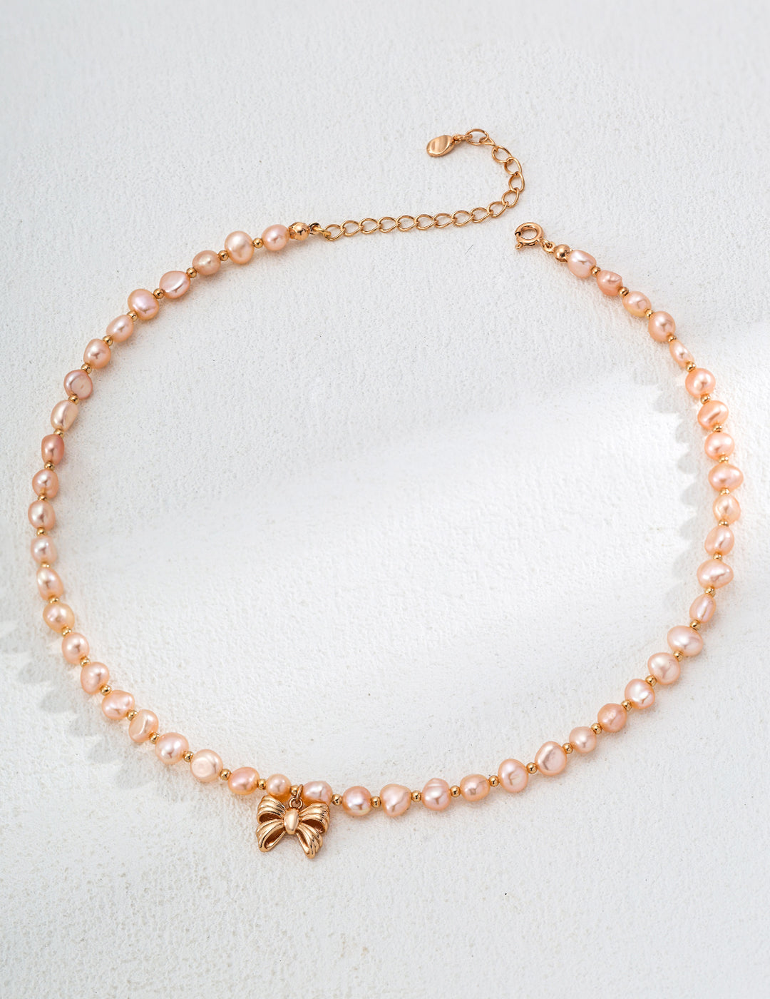 S925 Silver Vintage Gold Natural Pearl Necklace - 38cm + 6cm Extension Chain, 4-6mm Pearls