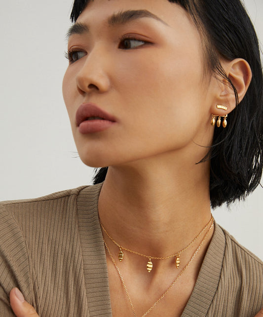 Elegant Pure Silver Earrings in Platinum and Vintage Gold – Wearable in Two Ways,Timeless Accessories for Every Occasion