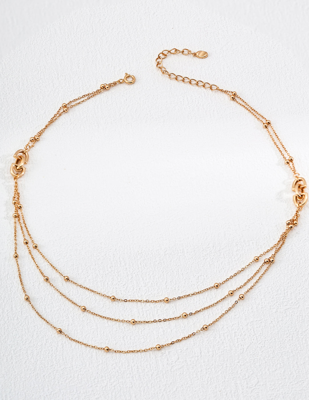 S925 Silver Minimalist Design Necklace in Vintage Gold - Adjustable Length Sterling Silver Jewellery