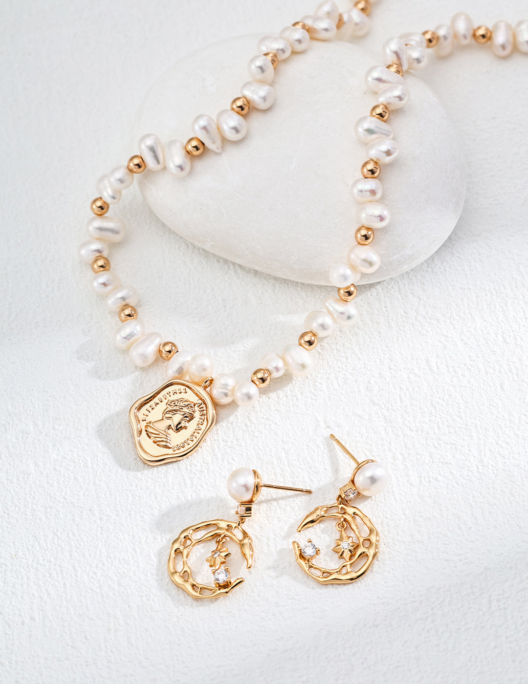 Elegant S925 Sterling Silver Earrings with Natural Pearl and Zirconia - Vintage Gold & Platinum Options