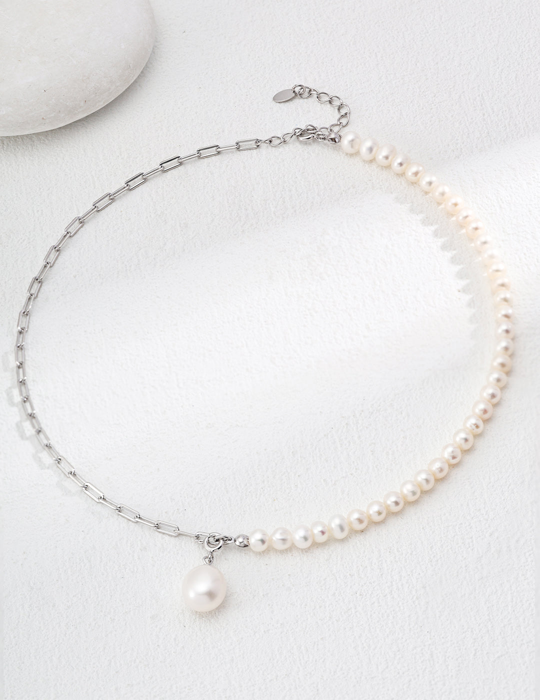 Baroque Pearl Necklace - Natural Irregular Freshwater Pearls, S925 Silver, Vintage French Design