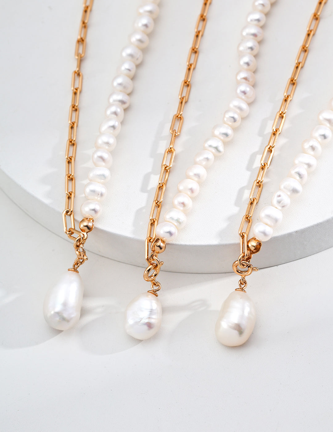 Baroque Pearl Necklace - Natural Irregular Freshwater Pearls, S925 Silver, Vintage French Design